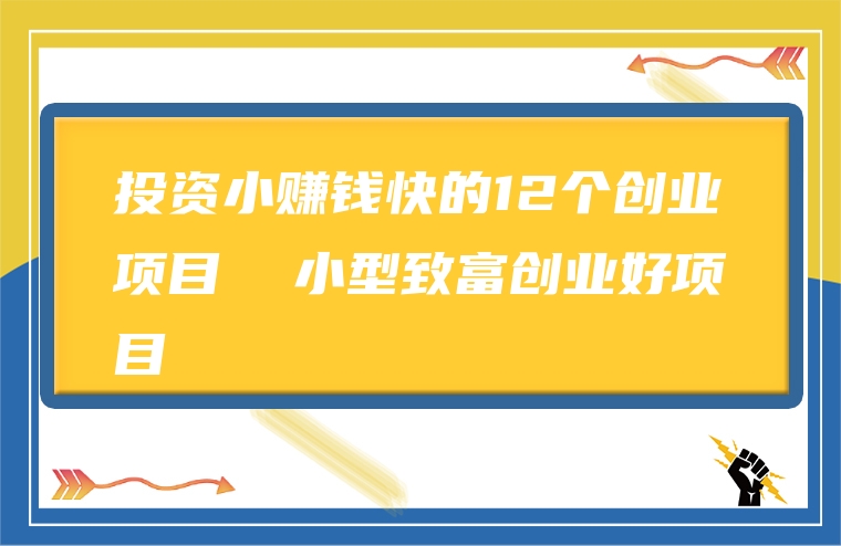 投资小赚钱快的12个创业项目  小型致富创业好项目
