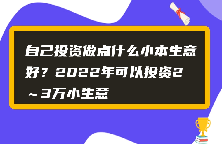 自己投资做点什么小本生意好？2022年可以投资2～3万小生意