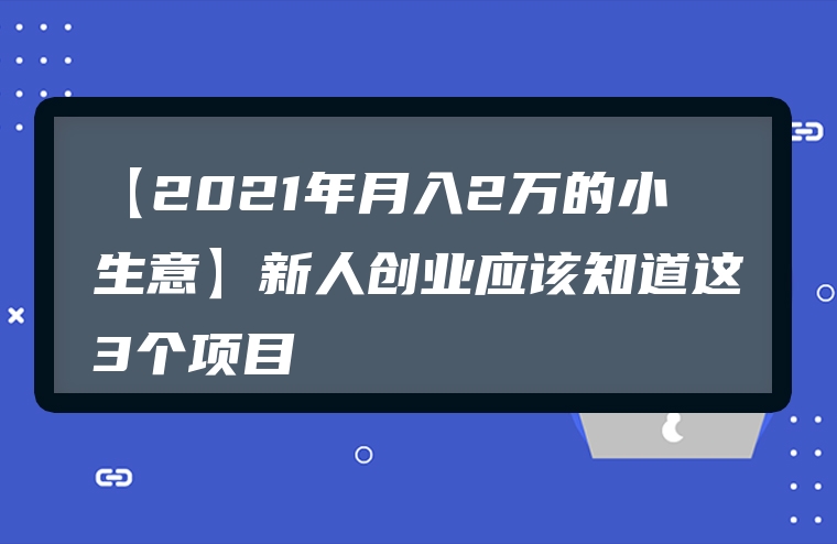 【2021年月入2万的小生意】新人创业应该知道这3个项目