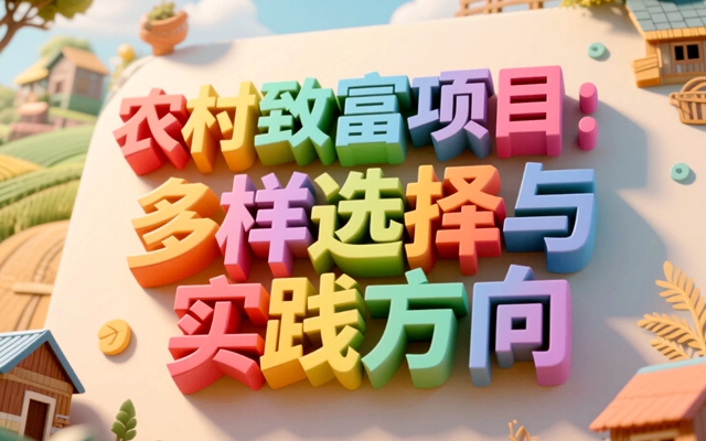 农村致富项目：多样选择与实践方向-赚在家创业号