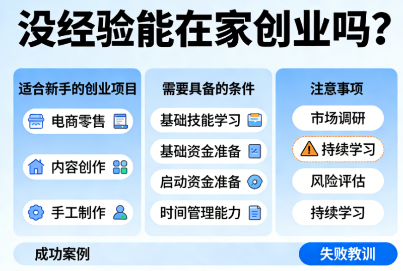 没经验能在家创业吗？零经验也能起步的实用策略-专在家创业网