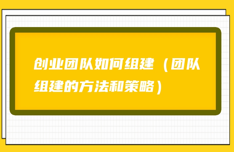创业团队如何组建（团队组建的方法和策略）