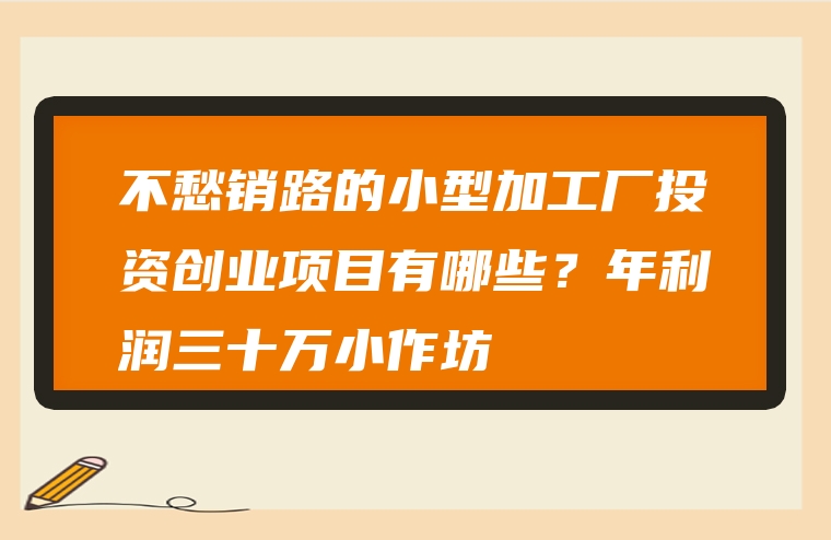 不愁销路的小型加工厂投资创业项目有哪些？年利润三十万小作坊