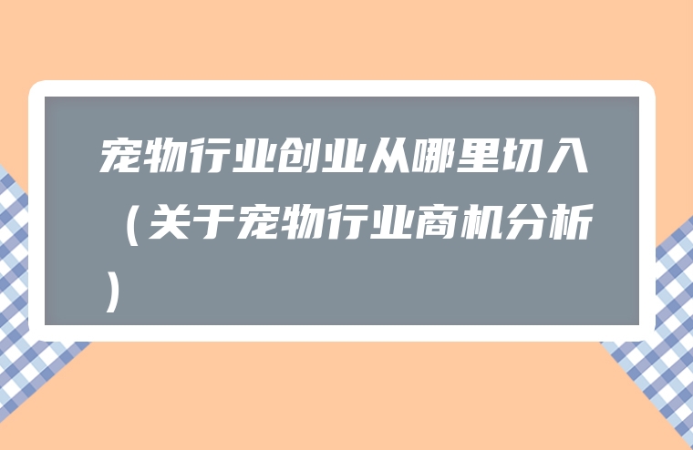 宠物行业创业从哪里切入（关于宠物行业商机分析）