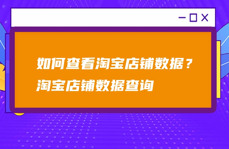 如何查看淘宝店铺数据？淘宝店铺数据查询