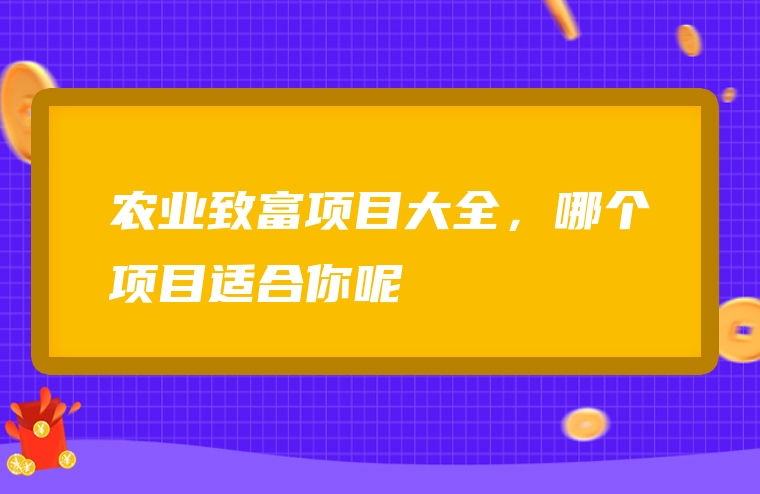 农业致富项目大全，哪个项目适合你呢
