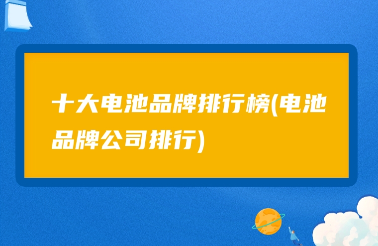 十大电池品牌排行榜(电池品牌公司排行)