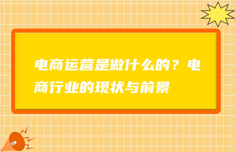 电商运营是做什么的？电商行业的现状与前景