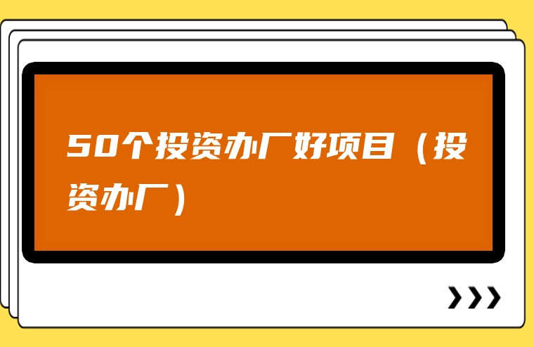 50个投资办厂好项目（投资办厂）