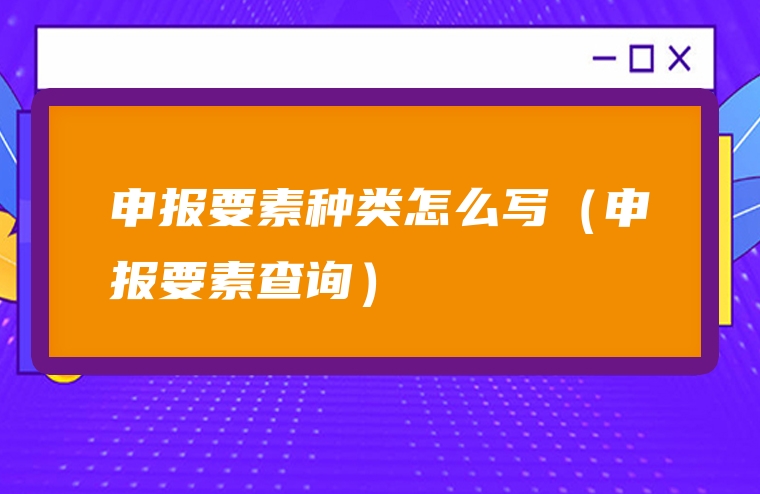 申报要素种类怎么写（申报要素查询）