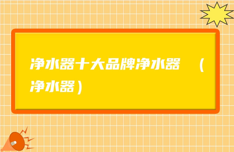 净水器十大品牌净水器 （净水器）