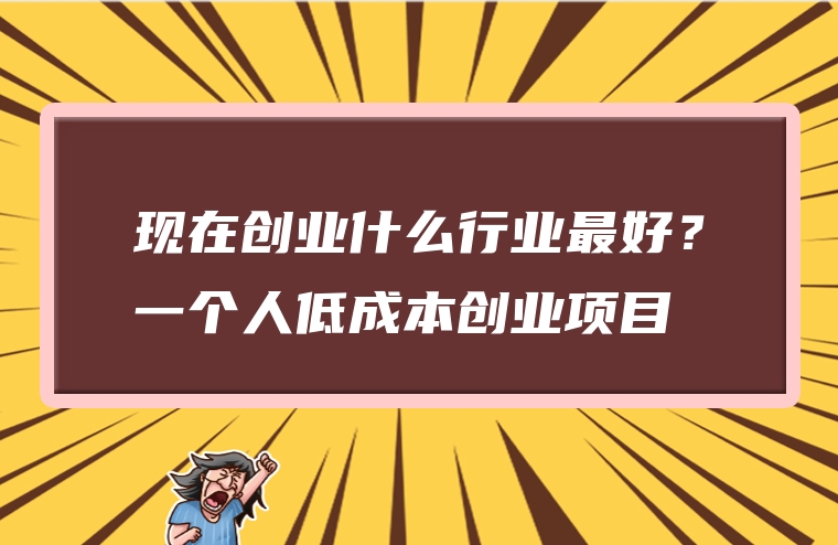 现在创业什么行业最好？一个人低成本创业项目