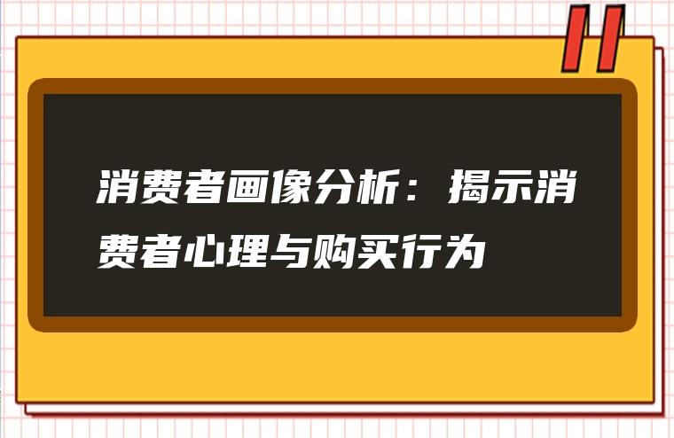 消费者画像分析：揭示消费者心理与购买行为