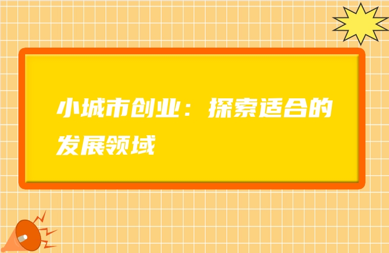 小城市创业：探索适合的发展领域