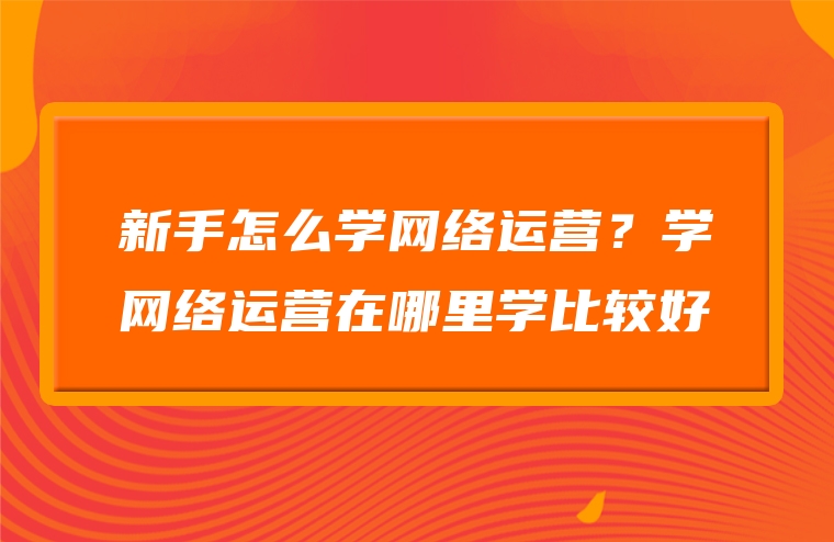新手怎么学网络运营？学网络运营在哪里学比较好