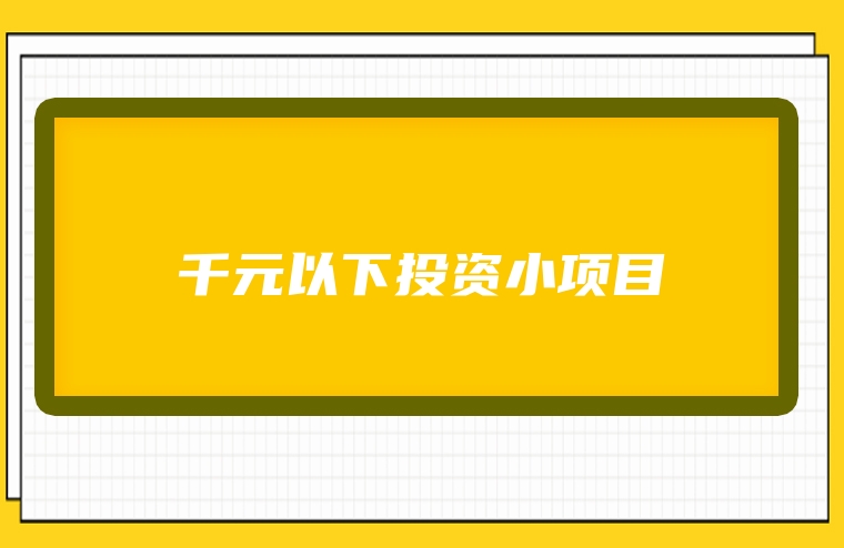 千元以下投资小项目