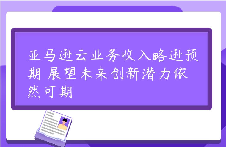 亚马逊云业务收入略逊预期 展望未来创新潜力依然可期