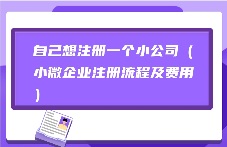 自己想注册一个小公司（小微企业注册流程及费用）