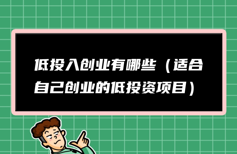 低投入创业有哪些（适合自己创业的低投资项目）